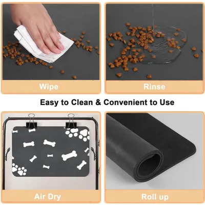 KPYTE Tapis d'alimentation pour chats et chiens