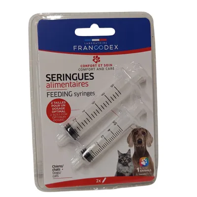 Francodex - Seringues Alimentaires 5 ml et 10 ml Pour Chiens et Chats Francodex - Seringues Alimentaires 5 ml et 10 ml Pour Chiens et Chats