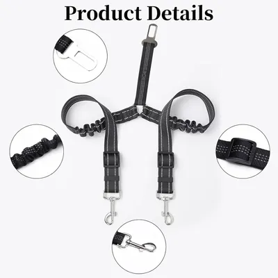 Reitlaze Ceinture de sécurité double pour chien