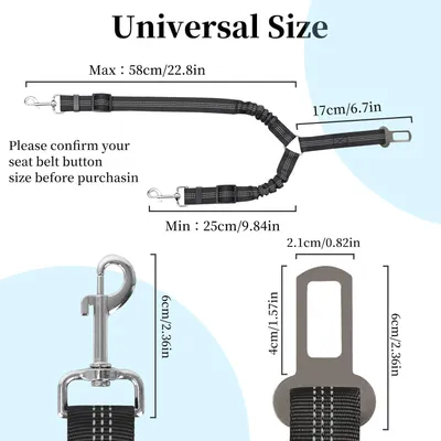 Reitlaze Ceinture de sécurité double pour chien