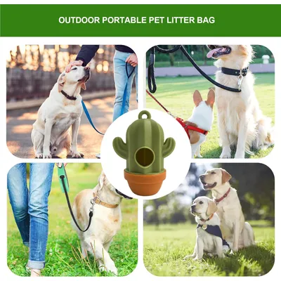 Distributeur de sacs à déjections canines - Motif cactus