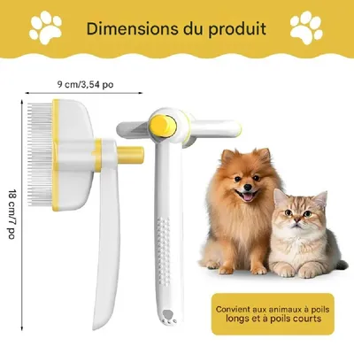 Zoomtopia  Peigne anti-puces autonettoyant pour chat