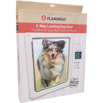 Flamingo - Porte chatière Joséphine 36.5 x 44 cm extérieur Blanc pour chien