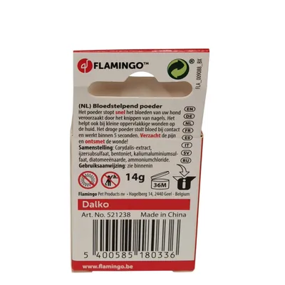 Flamingo - Poudre anti saignement Dalko 14 g pour chats, chiens, rongeurs e