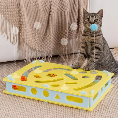 Jeu de puzzle pour chat avec labyrinthe alimentaire et jeu de fouille