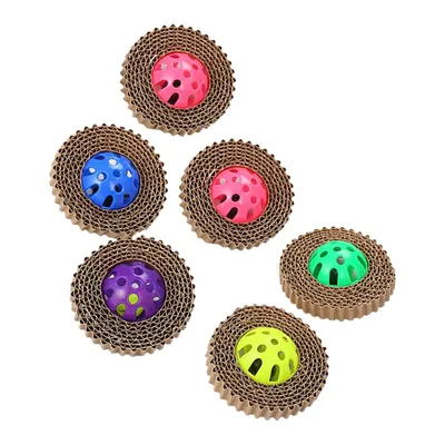 Griffoir pour chat en papier ondulé avec clochette Griffoir pour chat en papier ondulé avec clochette