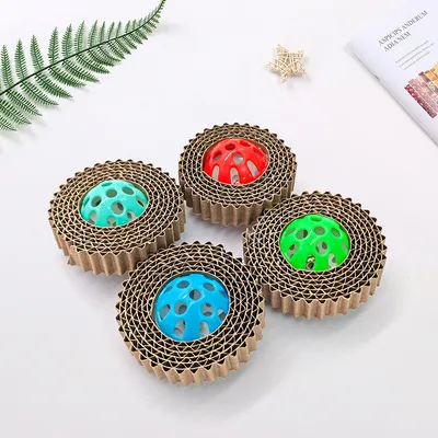 Griffoir pour chat en papier ondulé avec clochette