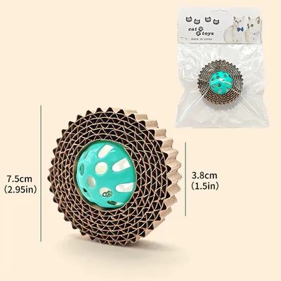 Griffoir pour chat en papier ondulé avec clochette