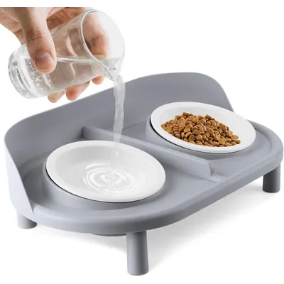 Gamelles surélevées inclinées pour chats