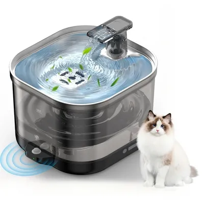 IntiMeg Fontaine d'eau sans fil pour chats et chiens - 2,0 litres