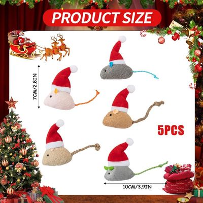 KPYTE Souris de Noël à l'herbe à chat - Jouet pour chat
