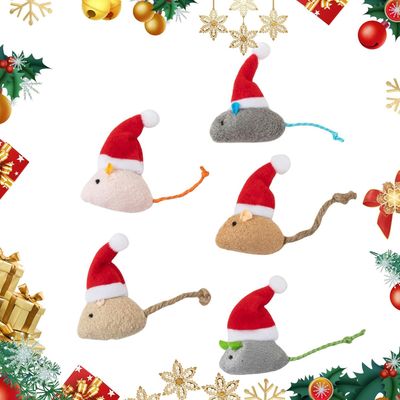 KPYTE Souris de Noël à l'herbe à chat - Jouet pour chat