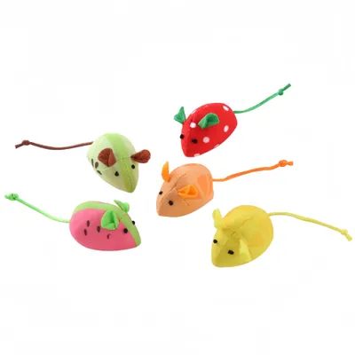 FurryFusion Jouet en souris en peluche fruits pour chats,Jouets pour chats