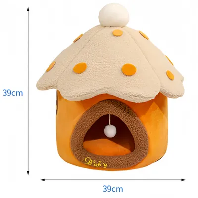 FurryFusion Maison en forme de champignon pour chat et chien