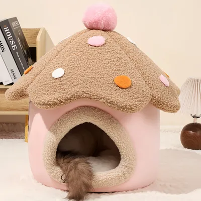 FurryFusion Maison en forme de champignon pour chat et chien