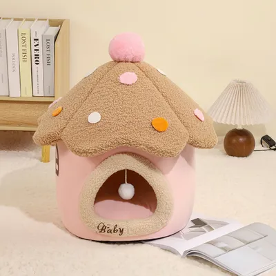 FurryFusion Maison en forme de champignon pour chat et chien