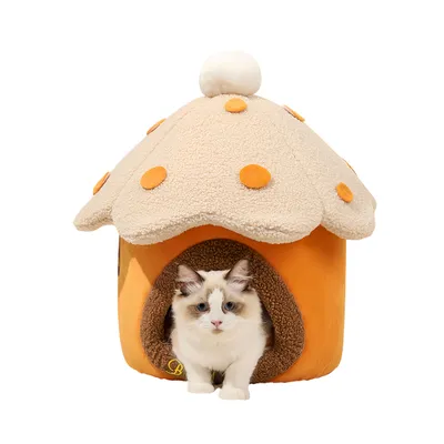 FurryFusion Maison en forme de champignon pour chat et chien