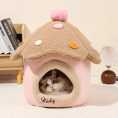 FurryFusion Maison en forme de champignon pour chat et chien