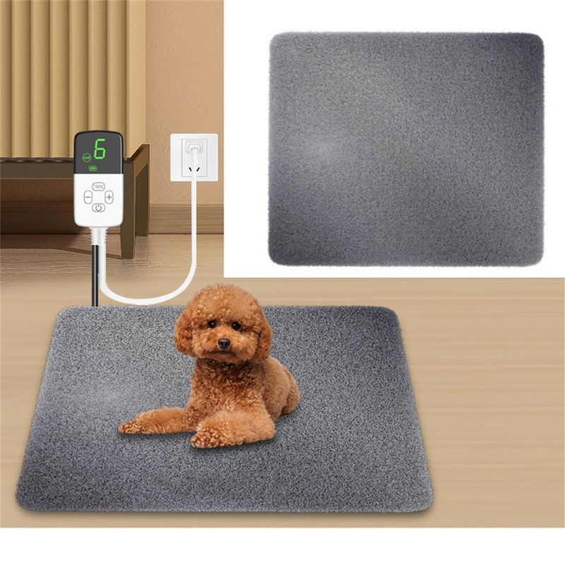 IntiMeg Tapis chauffant pour animal et 9 vitesses（gris）
