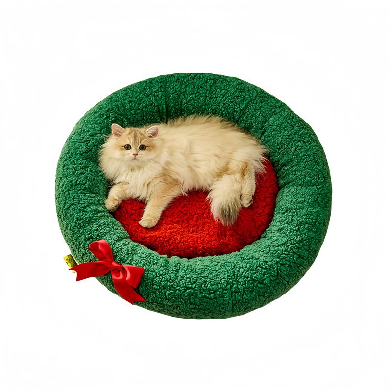 IntiMeg Niche de Noël chaude pour chat et chien