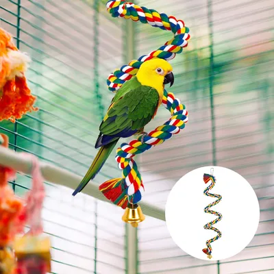KPYTE Jouet perroquet en corde de coton