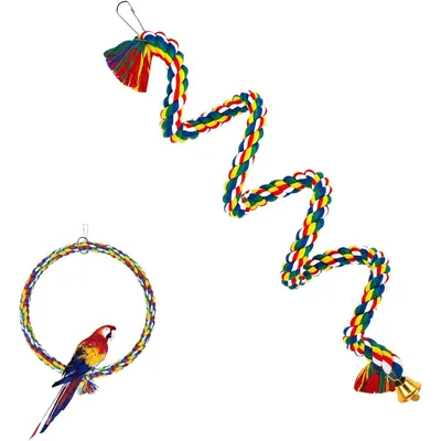 KPYTE Jouet perroquet en corde de coton