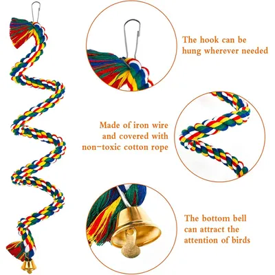 KPYTE Jouet perroquet en corde de coton