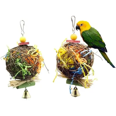 KPYTE Jouet en rotin perroquet KPYTE Jouet en rotin perroquet