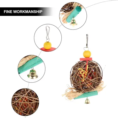 KPYTE Jouet en rotin perroquet