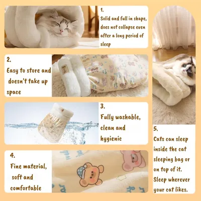 IntiMeg Sac de sommeil intérieur pour chat d'hiver