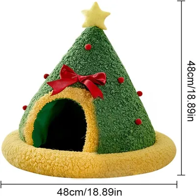 IntiMeg Gîte à chat en forme d'arbre de Noël