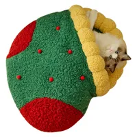 IntiMeg Gîte à chat en forme de chaussette de Noël