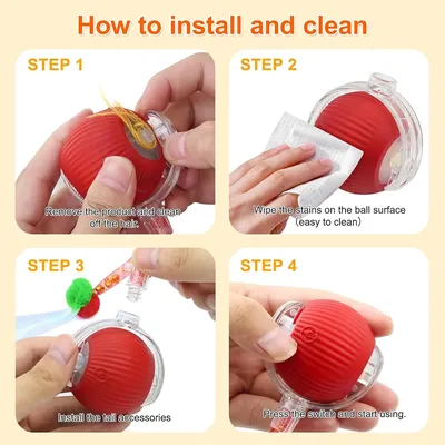 IntiMeg  Balle interactive pour chat rechargeable par USB