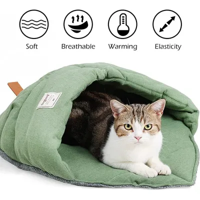 IntiMeg Sac de couchage Leaf pour chat