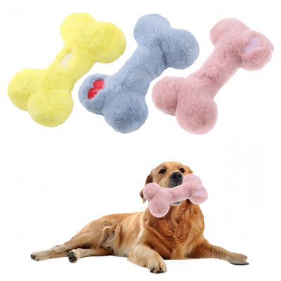 FurryFusion Jouet en os en peluche pour chien,3 jouets pour chiens