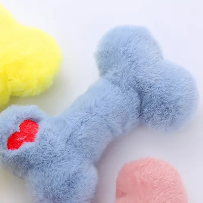FurryFusion Jouet en os en peluche pour chien,3 jouets pour chiens