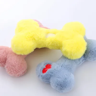 FurryFusion Jouet en os en peluche pour chien,3 jouets pour chiens