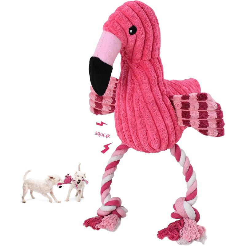 Peluche couineuse pour chien (Flamant rose)