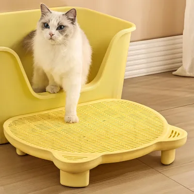 FurryFusion Tapis de litière pour chat surélevé à double couche