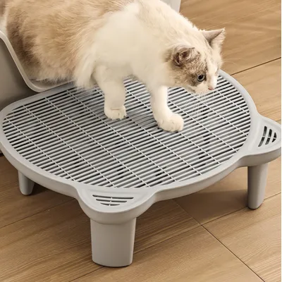 FurryFusion Tapis de litière pour chat surélevé à double couche