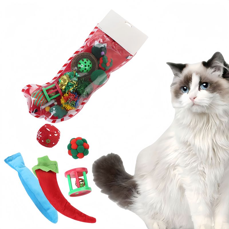 FurryFusion Ensemble de jouets de Noël pour chats