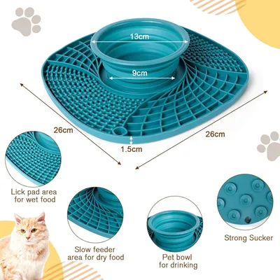 KPYTE Tapis d'alimentation lente pour chien en silicone anti-déversement