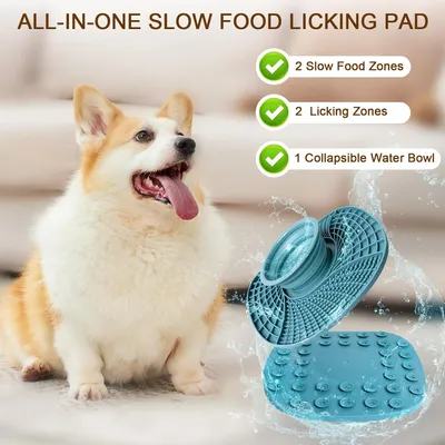 KPYTE Tapis d'alimentation lente pour chien en silicone anti-déversement
