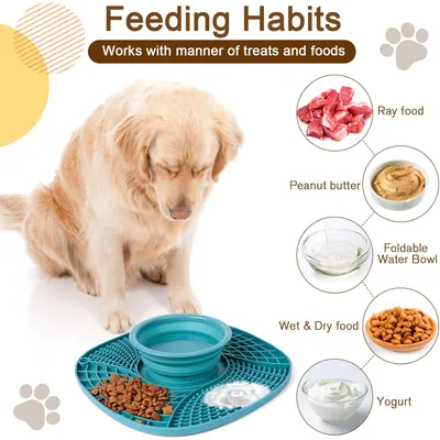 KPYTE Tapis d'alimentation lente pour chien en silicone anti-déversement