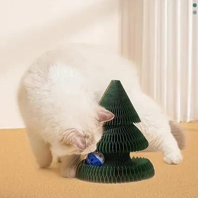 KPYTE Griffoir pliable en forme de sapin de Noël pour chat