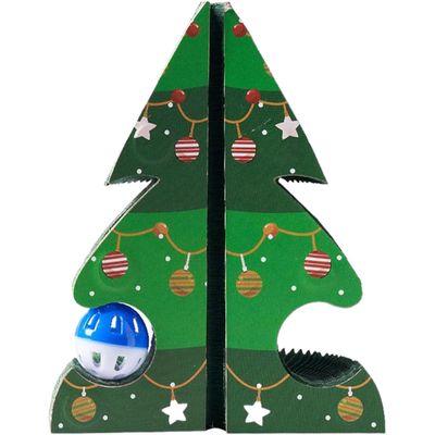 KPYTE Griffoir pliable en forme de sapin de Noël pour chat