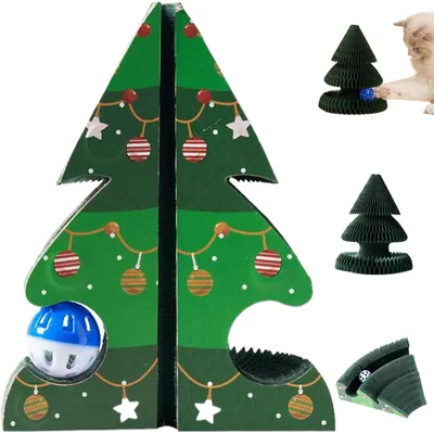 KPYTE Griffoir pliable en forme de sapin de Noël pour chat KPYTE Griffoir pliable en forme de sapin de Noël pour chat