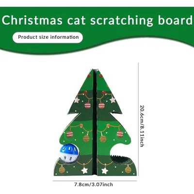 KPYTE Griffoir pliable en forme de sapin de Noël pour chat