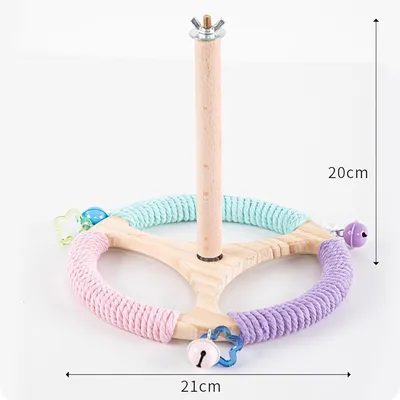 KPYTE Perchoir à oiseaux rotatif en bois