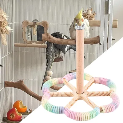 KPYTE Perchoir à oiseaux rotatif